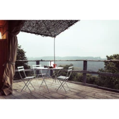 Chaise De Jardin Pliante FERMOB Bistro Métal - Gris Orage -Jardin Mobilier Magasin 010126 chaise jardin pliante fermob bistro metal gris orage ambiance