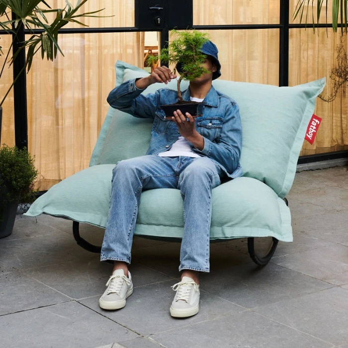 Pack Rocking Chair Rock'n'Roll Noir + Pouf Original Outdoor Écume Fatboy 4 Pack Rocking Chair Rock'n'Roll Noir + Pouf Original Outdoor Écume Fatboy – Image 2