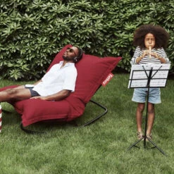 Rocking Chair Fatboy Rock'n'Roll - Noir -Jardin Mobilier Magasin 103161 rocking chair fatboy rocknroll noir rouge ambiance