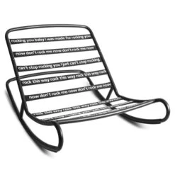 Pack Rocking Chair Rock'n'Roll Noir + Pouf Original Outdoor Océan Fatboy -Jardin Mobilier Magasin 103161 rocking chair fatboy rocknroll noir 1 1