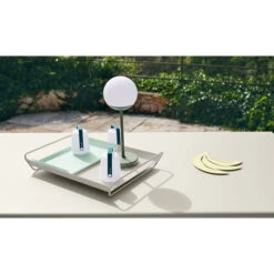 Lot De 3 Lampes Nomades FERMOB Balad H 12 Cm - Bleu Acapulco -Jardin Mobilier Magasin 360221 lot 3 lampes nomades fermob balad 12cm bleu acapulco ambiance