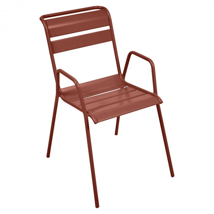 Fauteuil De Jardin Empilable FERMOB Monceau - Ocre Rouge 3 Fauteuil De Jardin Empilable FERMOB Monceau - Ocre Rouge
