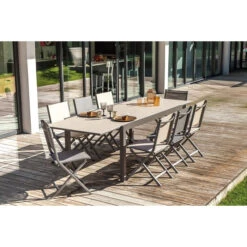 Chaise De Jardin Pliante Alizé Thema -Jardin Mobilier Magasin bavela 180 270 cafe bambou thema taupex8 1