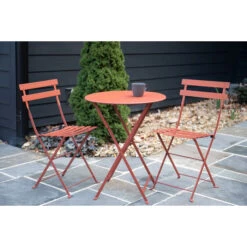 Salon De Jardin Fermob Bistro Ø 60 Cm Ocre Rouge, 2 Personnes