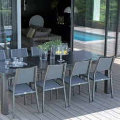 Chaise De Jardin Florence En Aluminium Et Finition Brush - ALIZE -Jardin Mobilier Magasin chaise jardin aluminium alize florence 3