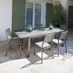 Chaise De Jardin Florence En Aluminium Et Finition Brush - ALIZE -Jardin Mobilier Magasin chaise jardin aluminium alize florence 4