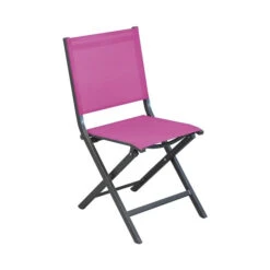 Chaise De Jardin Pliante Alizé Thema -Jardin Mobilier Magasin chaise thema grey framboise 1