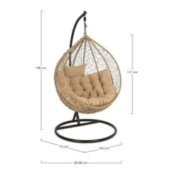 Fauteuil Œuf Suspendu Bizzotto Amirantes - Naturel -Jardin Mobilier Magasin fauteuil bizzotto amirantes oeuf naturel 2