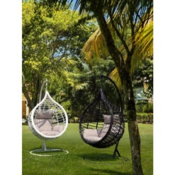 Fauteuil Œuf Suspendu Bizzotto Torres - Noir -Jardin Mobilier Magasin fauteuil bizzotto torres blanc 3 1