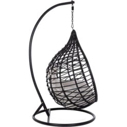 Fauteuil Œuf Suspendu Bizzotto Torres - Noir -Jardin Mobilier Magasin fauteuil bizzotto torres noir 2