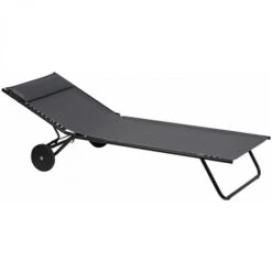 Lit Bain De Soleil LAFUMA Miami - Obsidian -Jardin Mobilier Magasin lfm2720 6897 lit bain soleil lafuma miami noir plie