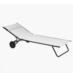 Lit Bain De Soleil LAFUMA Miami - Blanc -Jardin Mobilier Magasin lfm2720 6900 lit bain de soleil lafuma miami blanc 2