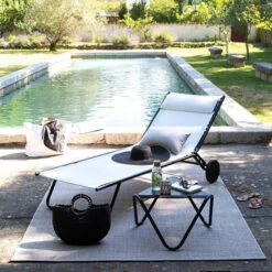 Lit Bain De Soleil LAFUMA Miami - Blanc -Jardin Mobilier Magasin lfm2720 6900 lit bain de soleil lafuma miami blanc ambiance