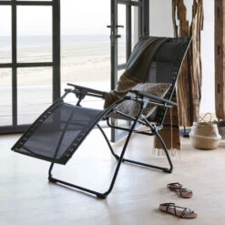 Fauteuil Relax Pliant LAFUMA Evolution Batyline Duo - Obsidian -Jardin Mobilier Magasin lfm2767 fauteuil relax pliant lafuma evolution ambiance 2