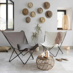 Fauteuil Pliant LAFUMA Pop Up XL Airlon - Écru -Jardin Mobilier Magasin lfm2777.9328 fauteuil relax pliant lafuma pop up xl ecru ambiance