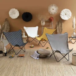 Fauteuil Pliant LAFUMA Pop Up XL Airlon - Écru -Jardin Mobilier Magasin lfm2777.9328 fauteuil relax pliant lafuma pop up xl ecru ambiance 3