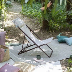 Chaise Longue LAFUMA Maxi Transat Plus - Rose -Jardin Mobilier Magasin lfm2926 9257 chaise longue lafuma maxi transat plus rose ambiance