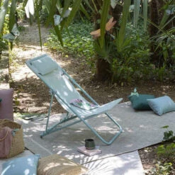 Chaise Longue LAFUMA Maxi Transat Plus - Bleu -Jardin Mobilier Magasin lfm2926 9258 chaise longue lafuma maxi transat plus bleu ambiance