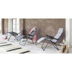 Fauteuil Relax Pliant LAFUMA Futura Batyline Duo XL - Galet -Jardin Mobilier Magasin lfm3116.3294 fauteuil relax pliant lafuma futura batyline duo xl galet ambiance 2