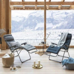 Fauteuil Relax Pliant LAFUMA Futura BeComfort XL - Argent -Jardin Mobilier Magasin lfm3131.8901 fauteuil relax pliant lafuma futura becomfort xl argent ambiance 3