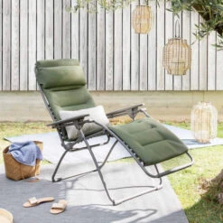 Fauteuil Relax Pliant LAFUMA Futura BeComfort XL - Olive -Jardin Mobilier Magasin lfm3131.9548 fauteuil relax pliant lafuma futura becomfort xl olive ambiance