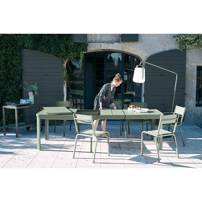 Table Fermob Oléron Avec 2 Rallonges 155 / 255 X 100 Cm - Gris Orage 6 Table Fermob Oléron Avec 2 Rallonges 155 / 255 X 100 Cm - Gris Orage – Image 4
