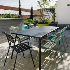 Table De Jardin 8 Personnes FERMOB Monceau 194 X 94 Cm - Carbone 5 Table De Jardin 8 Personnes FERMOB Monceau 194 X 94 Cm - Carbone -Jardin Mobilier Magasin salon jardin fermob table cargo 194 cm carbone