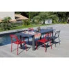 Salon De Jardin PROLOISIRS Table EOS 180/240 Graphite + 6 Fauteuils EOS Rouges -Jardin Mobilier Magasin table eos proloisirs 180 240 graphite ambiance 3 1